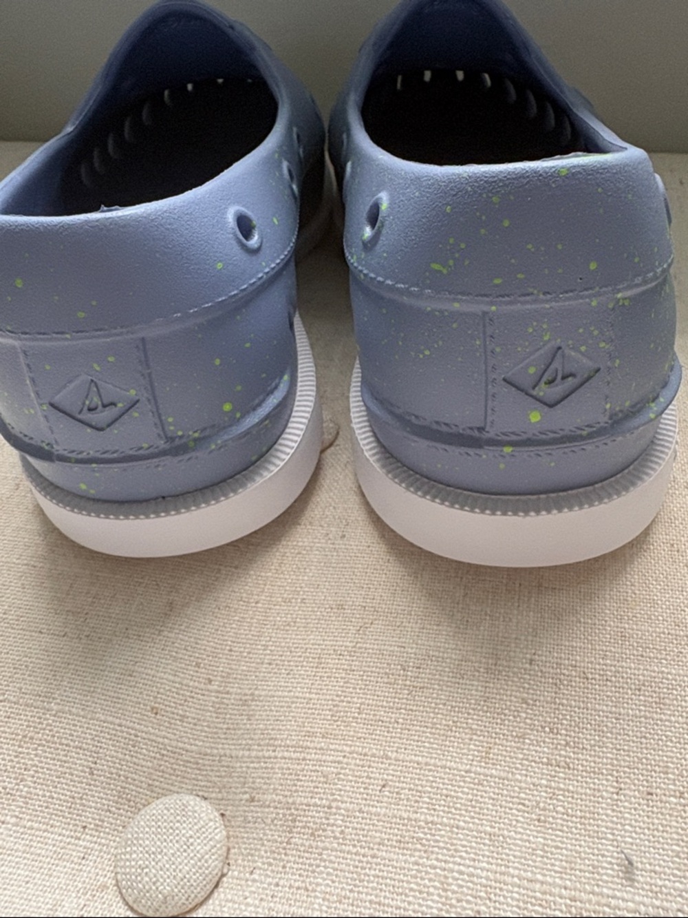 NWOT Sperry Authentic Women's  Slip-On Boat Shoes w/Lime Speckles; Sz: 7 - Picture 8 of 10